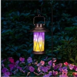 Pearlstar Lantern Hanging Outdoor Decor Purple Yellow Gradient